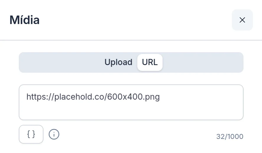 Configuração do bloco Mídia