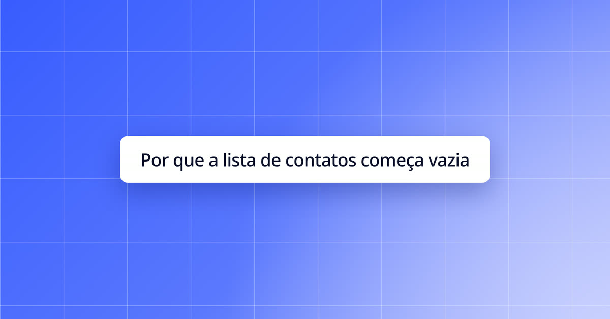 Por que a lista de contatos começa vazia