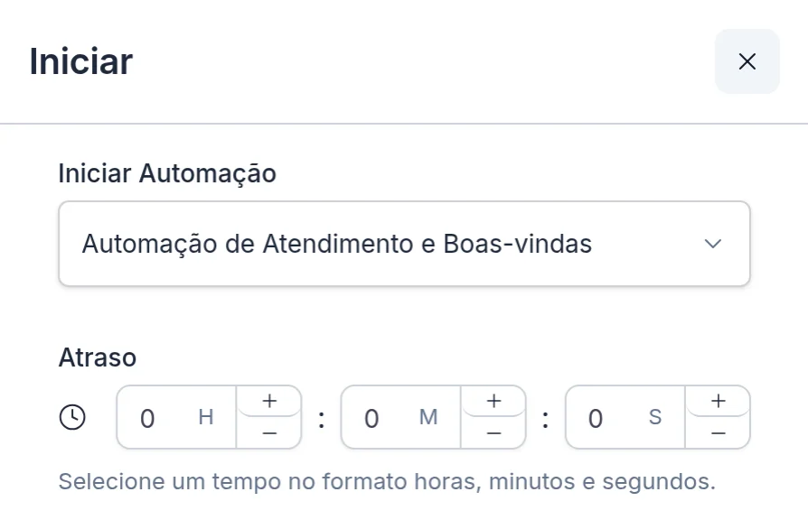 Configuração do bloco Iniciar automação