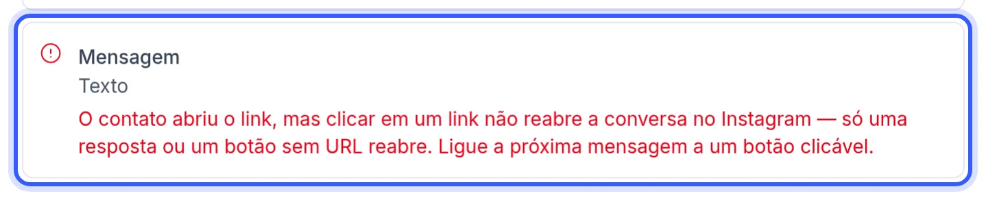 Motivo da falha no caminho percorrido