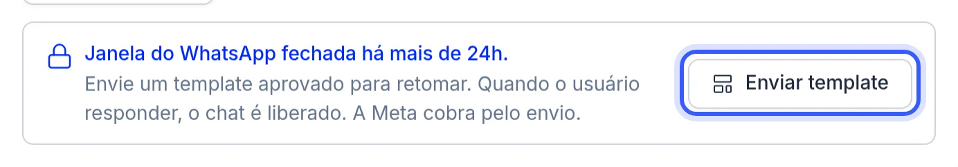 Aviso de janela fechada no WhatsApp