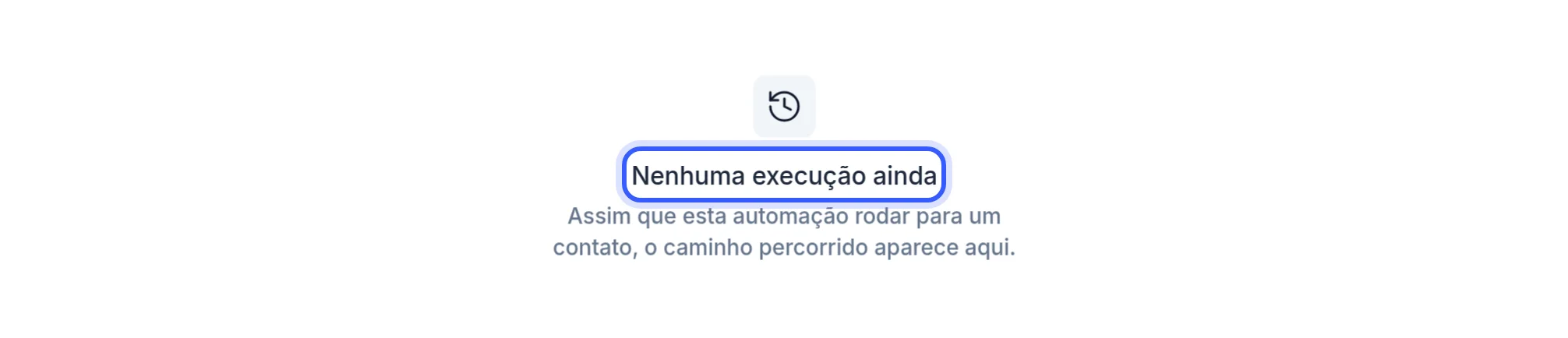 Histórico de execuções vazio