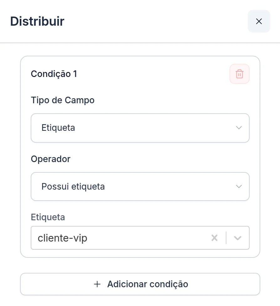 Configuração do bloco Distribuir