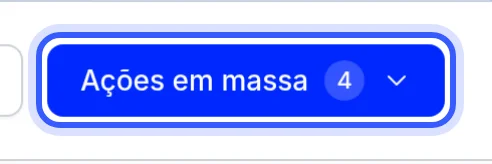 Botão Ações em massa no topo da lista de contatos