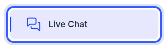 Item Live Chat no menu lateral